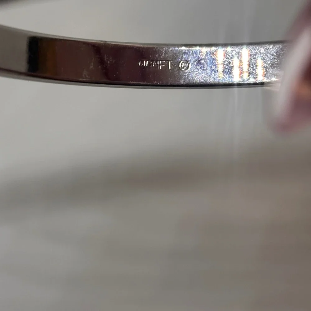 Monet Silver Tone Bangle Bracelet Classic Minimalist Designer Jewelry